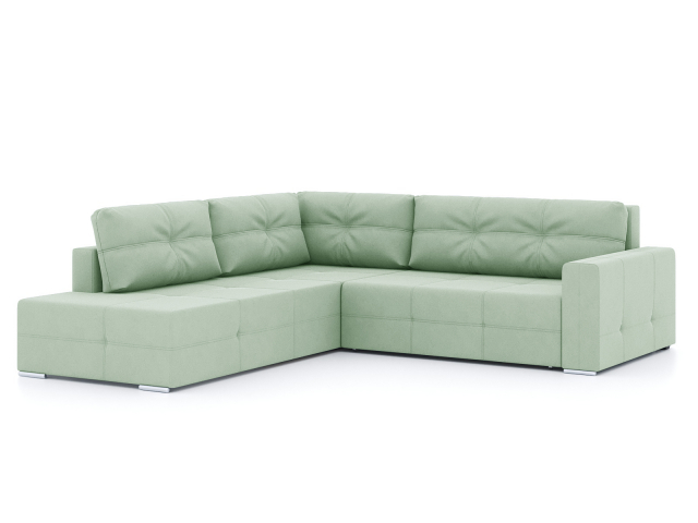 Угловой диван-кровать "Леос" еврокнижка, велюр Зара Минт 14