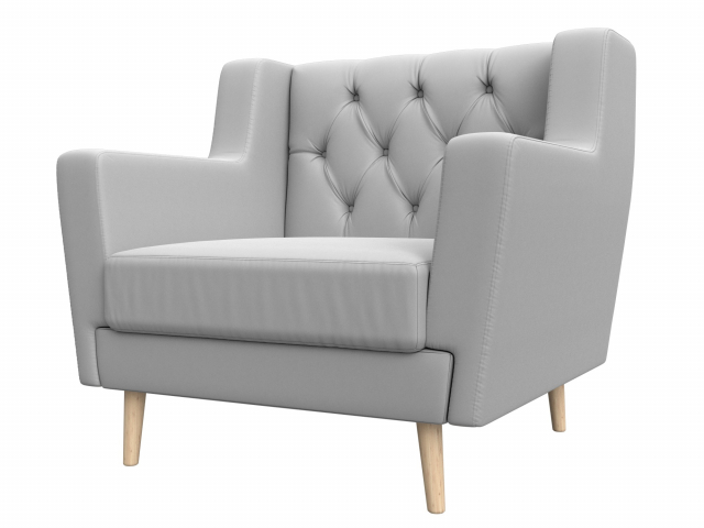 Кресло для отдыха "Брайтон Люкс" экокожа белая, 108909