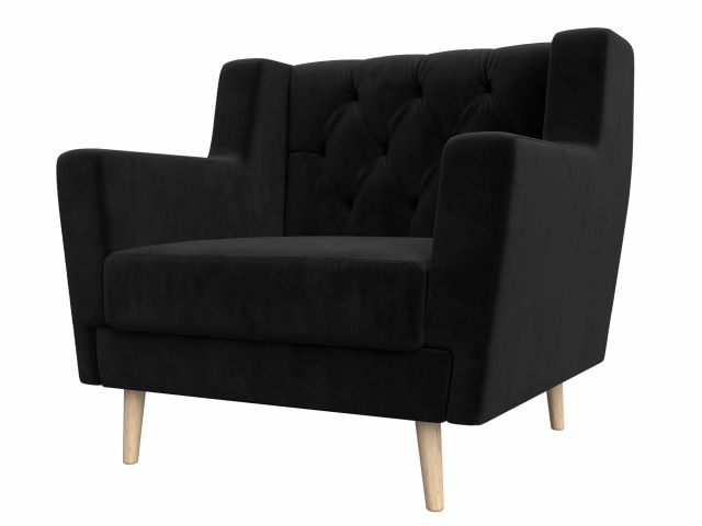 Кресло для отдыха "Брайтон Люкс" велюр черный, 108896