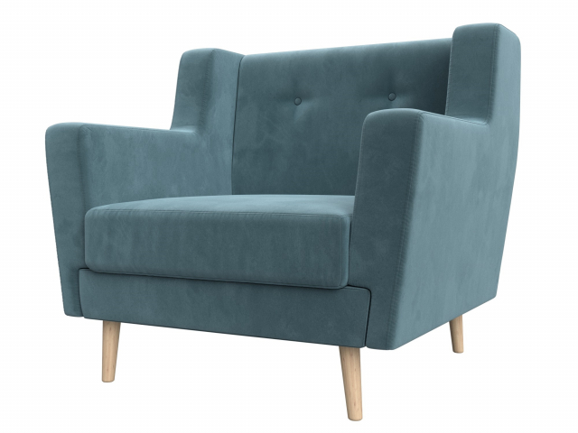 Кресло для отдыха "Брайтон" велюр бирюзовый, 108865