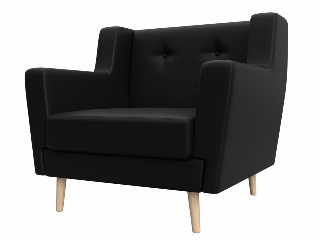 Кресло для отдыха "Брайтон" экокожа черная, 108886