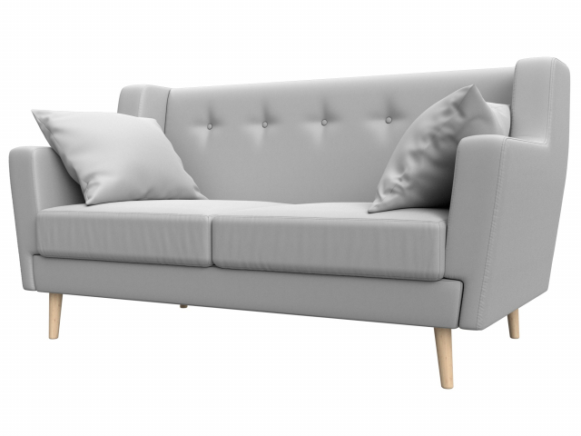 Диван кухонный "Брайтон" 2-местный экокожа белая, 108934