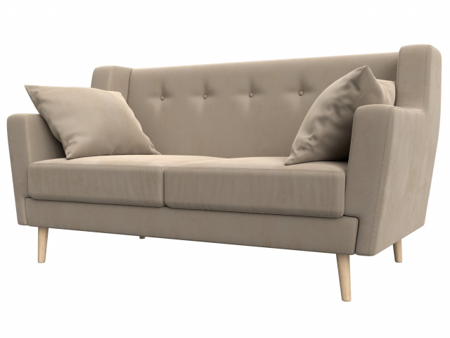 Диван кухонный "Брайтон" 2-местный велюр бежевый, 108914