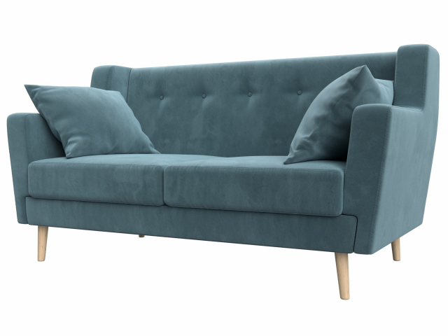 Диван кухонный "Брайтон" 2-местный, велюр бирюзовый, 108915