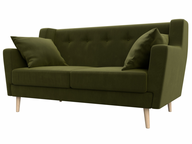 Диван кухонный "Брайтон" 2-местный микровельвет зеленый, 108924