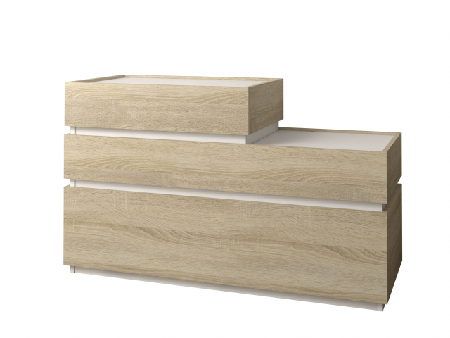 Комод-тумба "Скай 4" ЛДСП белый/дуб сонома