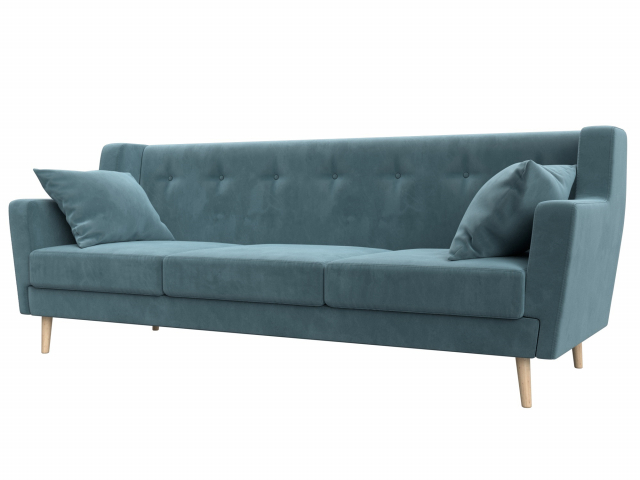 Диван кухонный "Брайтон" 3-местный велюр бирюзовый, 109149