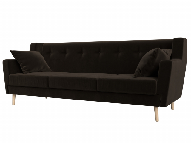 Диван кухонный "Брайтон" 3-местный микровельвет коричневый, 109160