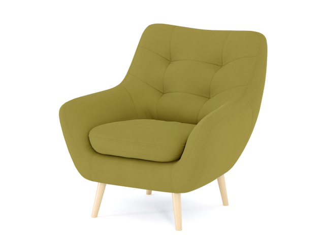 Кресло для отдыха "Бари" велюр Зара Yellow (Йеллоу) 44