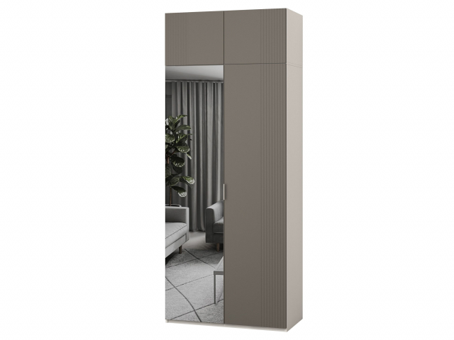 Шкаф 2-х створчатый "Марсель Д-1+А" зеркало, перламутр/SF (СФ)-025 Айрон