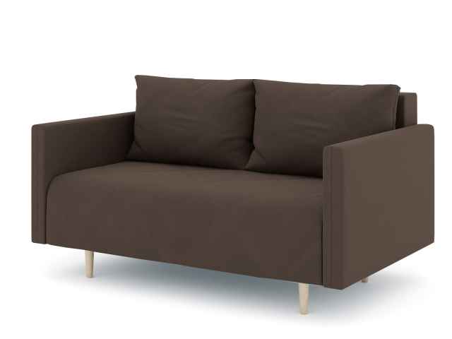 Диван-кровать "Mille (Милле)" двухместный с подлокотниками, велюр Зара Браун 20