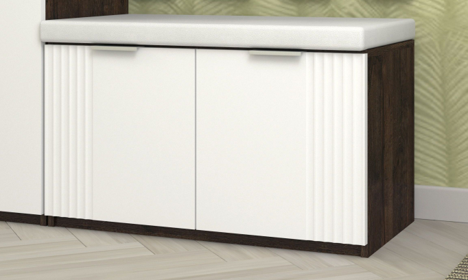 Банкетка "Марсель" дуб апрель темный/белый