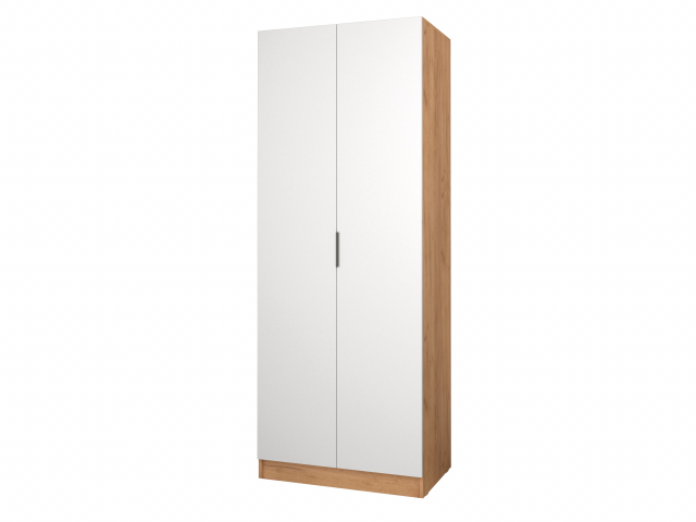Шкаф распашной "Бруно-2.11" дуб крафт золотой/белый