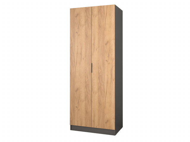 Шкаф распашной "Бруно-2.11" дуб крафт золотой/антрацит
