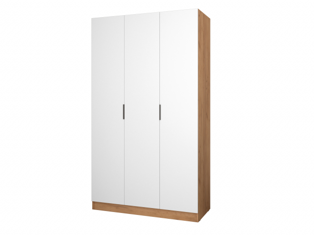 Шкаф распашной "Бруно-3.1" дуб крафт золотой/белый