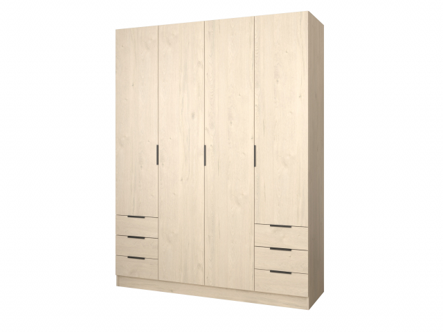 Шкаф распашной "Бруно-4.4" дуб приморский белый