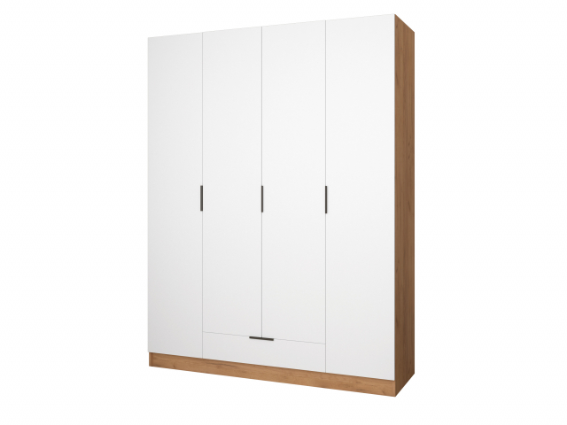 Шкаф распашной "Бруно-4.6" дуб крафт золотой/белый