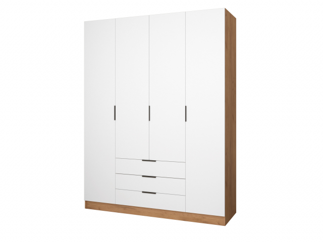 Шкаф распашной "Бруно-4.8" дуб крафт золотой/белый