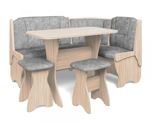 Кухонный набор "Орхидея" однотон, ясень светлый, велюр графит