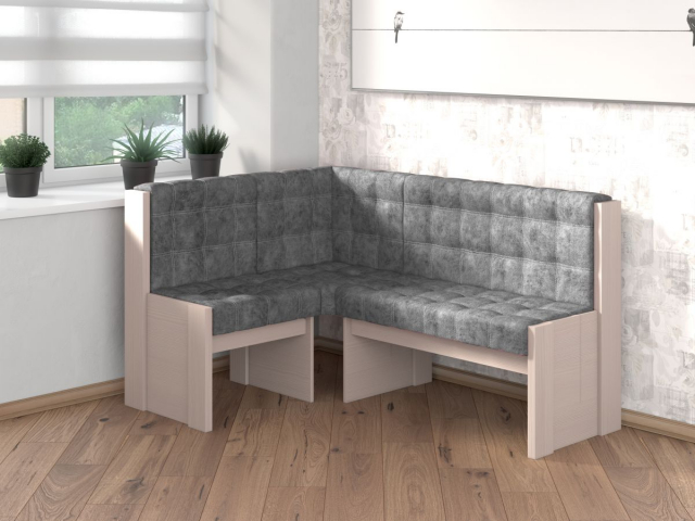Угловая скамья "Квадро" однотон бодега, велюр графит
