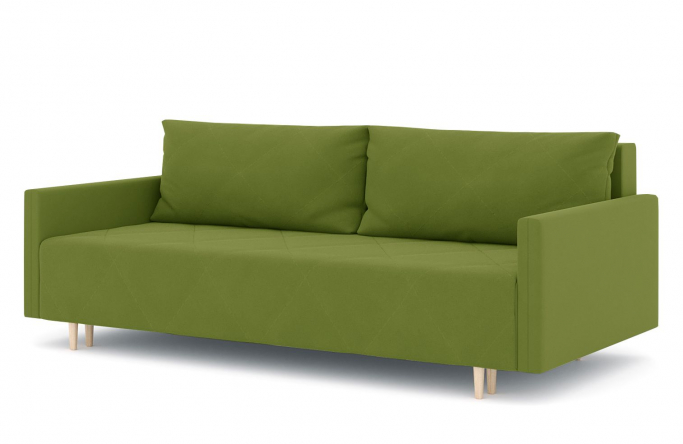Диван-кровать "Mille (Милле) с подлокотниками" еврокнижка, велюр Зара Грин 29
