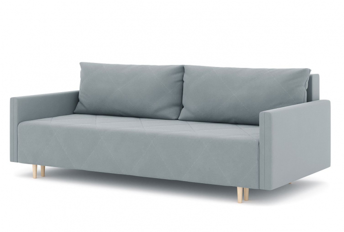 Диван-кровать "Mille (Милле) с подлокотниками" еврокнижка, велюр Зара Маус 12