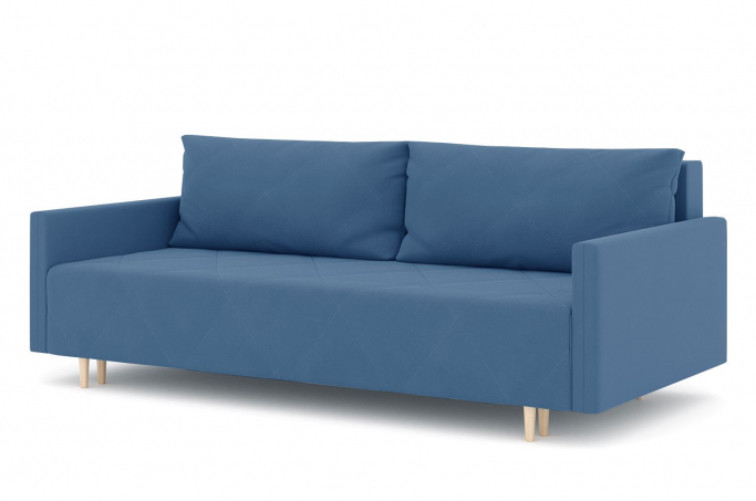 Диван-кровать "Mille (Милле) с подлокотниками" еврокнижка, велюр Зара Океан 45