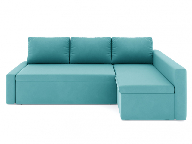 Угловой диван-кровать "Фрихетен", велюр Зара Азур 48