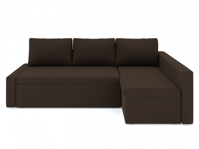 Угловой диван-кровать "Фрихетен", велюр Зара Браун 20
