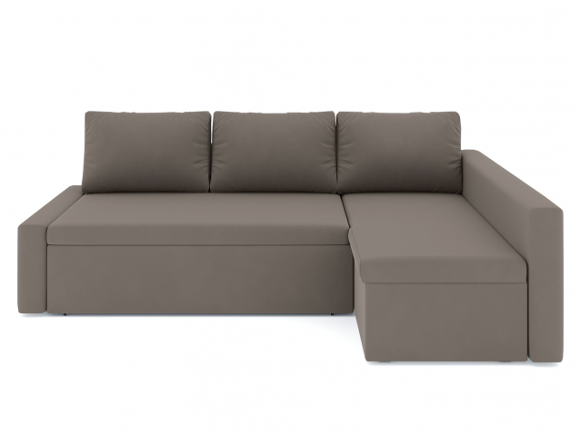 Угловой диван-кровать "Фрихетен", велюр Зара Лайт Браун 05