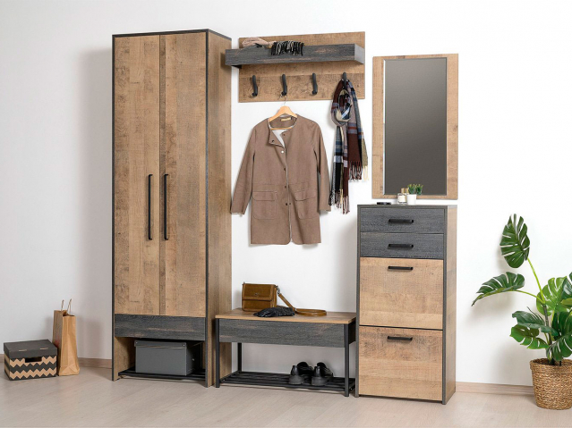 Прихожая "Трувор" комплектация 2, дуб гранж песочный/интра