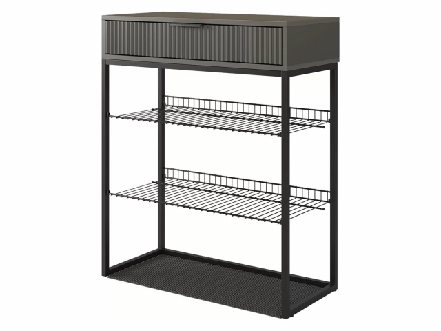 Обувница "Вельвет", графит/графит матовый/черный муар