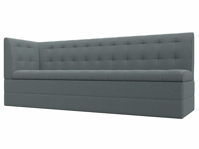 Кухонный диван-кровать "Бриз" с углом слева, рогожка Амур серый, 122436L