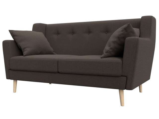 Диван кухонный "Брайтон" 2-местный, рогожка Амур коричневый, 123712