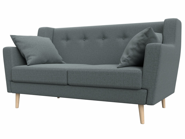 Диван кухонный "Брайтон" 2-местный, рогожка Амур серый, 123713