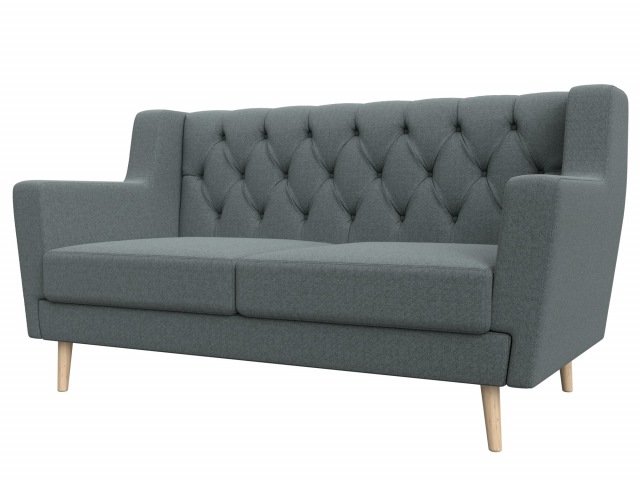 Диван кухонный "Брайтон Люкс" 2-местный, рогожка Амур серый, 122448