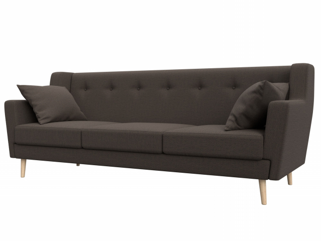 Диван кухонный "Брайтон" 3-местный, рогожка Амур коричневый, 122450