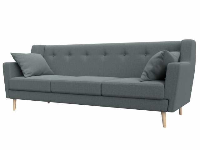 Диван кухонный "Брайтон" 3-местный, рогожка Амур серый, 122451