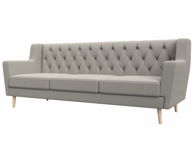 Диван кухонный "Брайтон Люкс" 3-местный, рогожка Амур бежевый, 122452