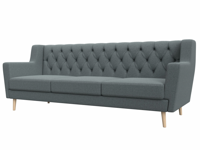 Диван кухонный "Брайтон Люкс" 3-местный, рогожка Амур серый, 122454