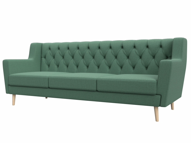 Диван кухонный "Брайтон Люкс" 3-местный, рогожка Амур зеленый, 123187