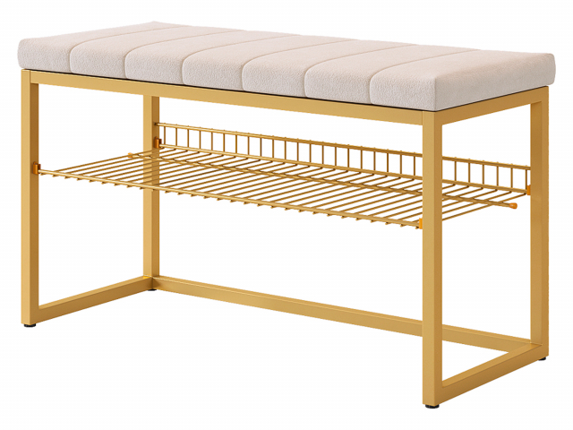 Обувница "Классная 2", золото/крем (велюр)