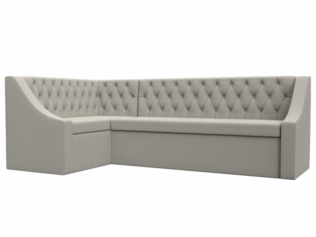 Угловой диван-кровать кухонный "Мерлин" левый угол, рогожка Амур бежевый, 122512L