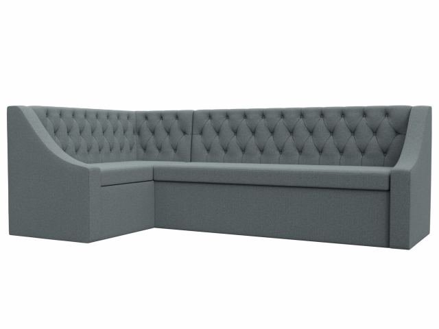 Угловой диван-кровать кухонный "Мерлин" левый угол, рогожка Амур серый, 122514L