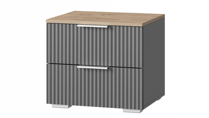 Тумба прикроватная "Салерно 2" серый графит/графит