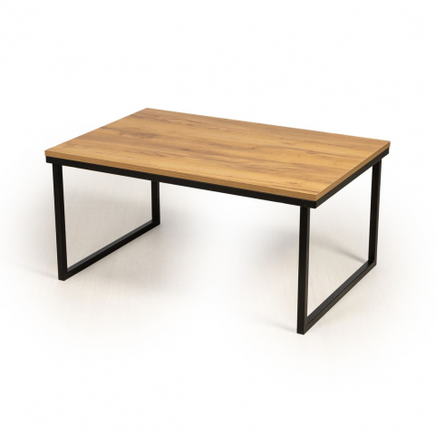 Стол журнальный "Ланс Мини" дуб крафт золотой/черный