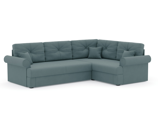 Угловой диван-кровать "Мирта", велюр Галакси Блю 18