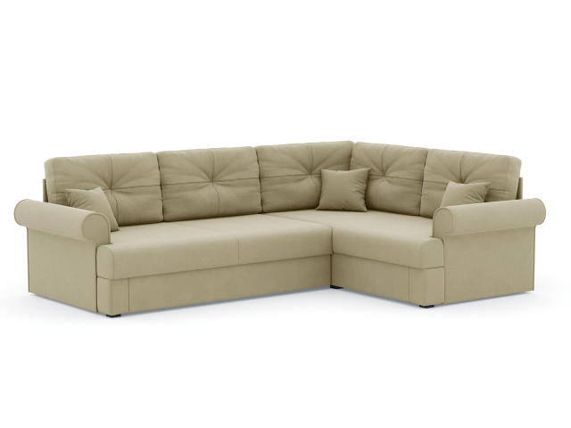 Угловой диван-кровать "Мирта", велюр Зара Бич 2.2