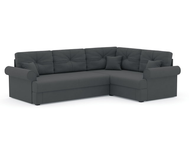 Угловой диван-кровать "Мирта", велюр Зара Грей 18