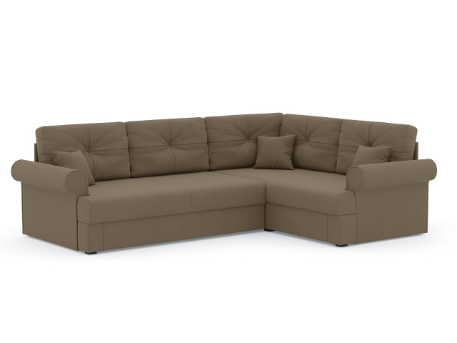 Угловой диван-кровать "Мирта", велюр Зара капучино 3